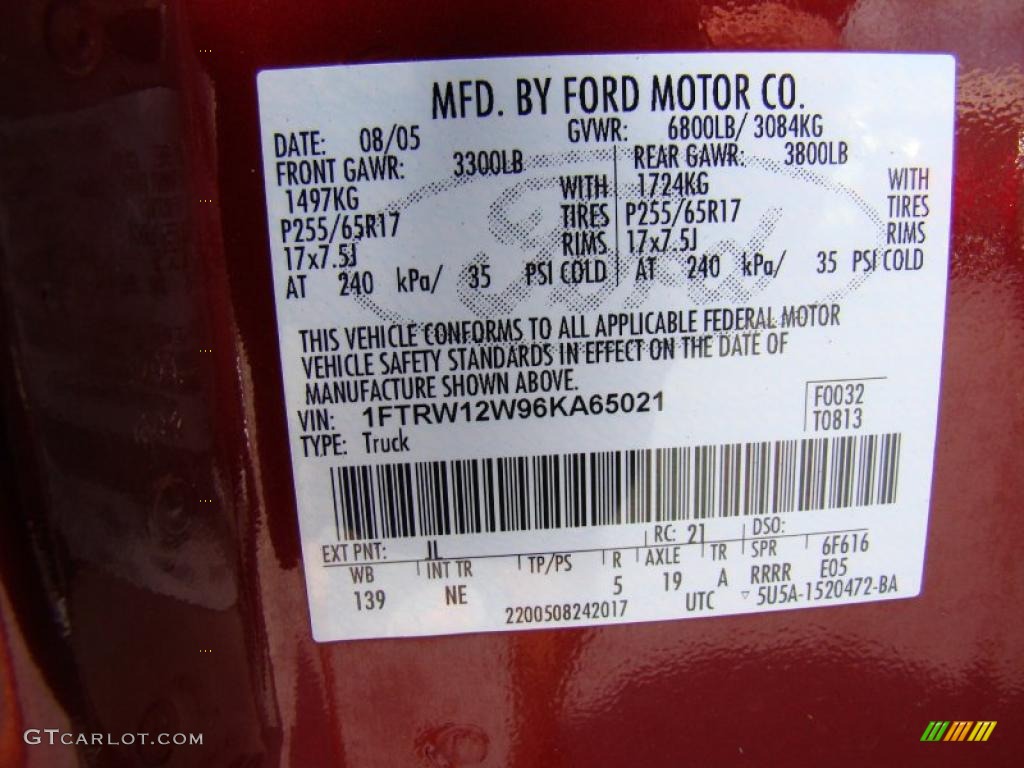 2006 F150 XLT SuperCrew - Dark Toreador Red Metallic / Medium/Dark Flint photo #24