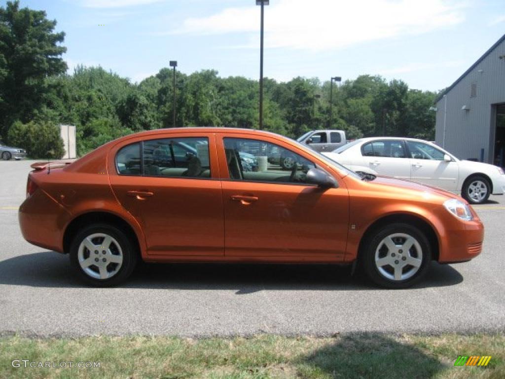 2007 Cobalt LS Sedan - Sunburst Orange Metallic / Gray photo #4