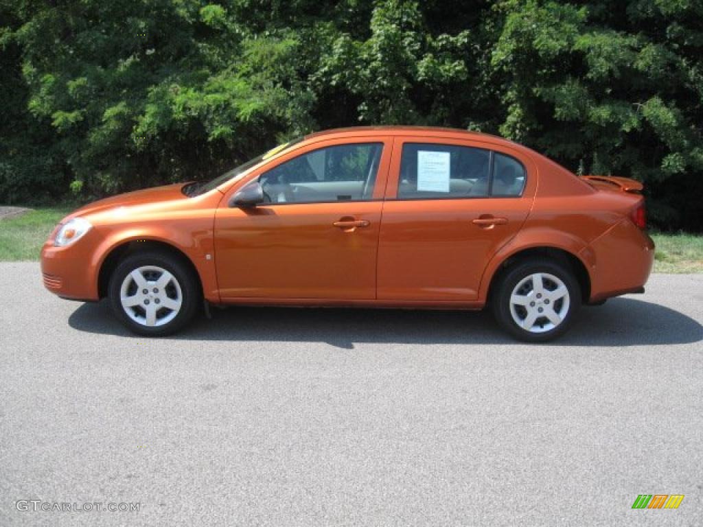2007 Cobalt LS Sedan - Sunburst Orange Metallic / Gray photo #6