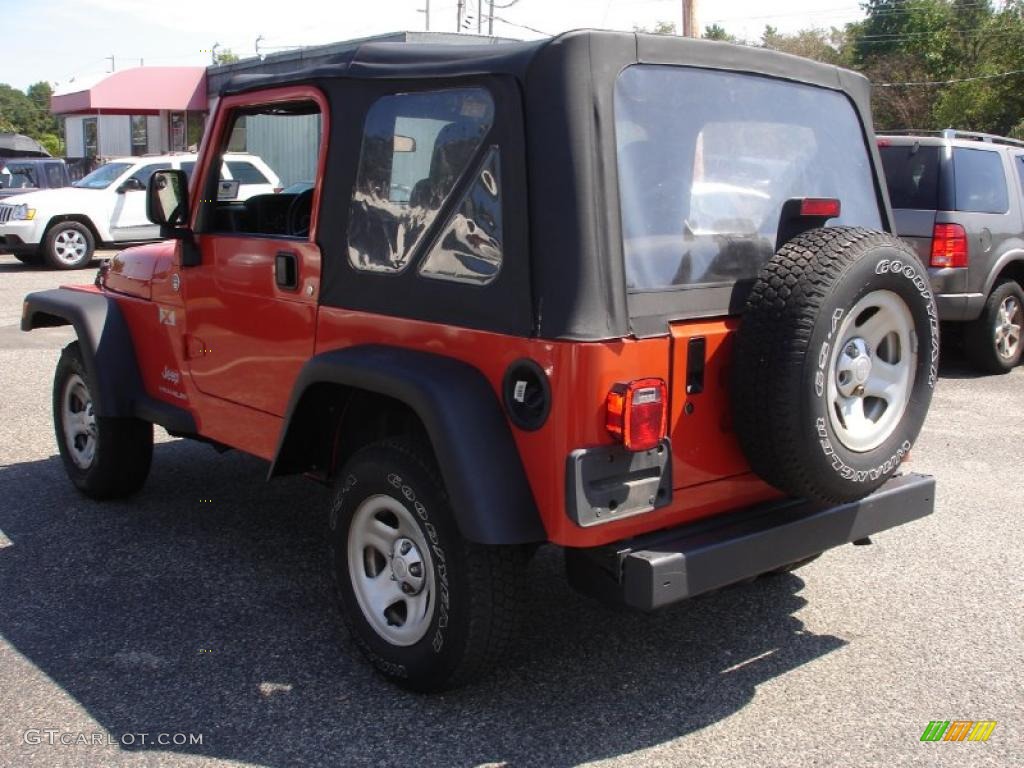 2006 Wrangler X 4x4 - Impact Orange / Dark Slate Gray photo #6