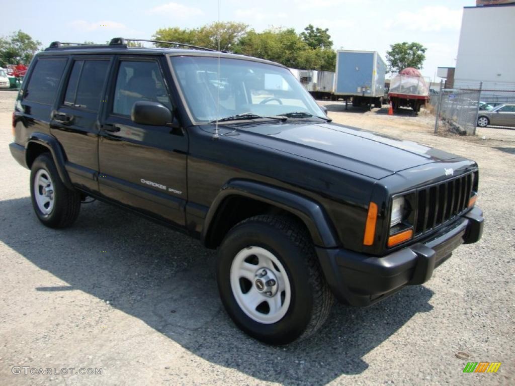 2000 Cherokee Sport 4x4 - Black / Agate Black photo #6