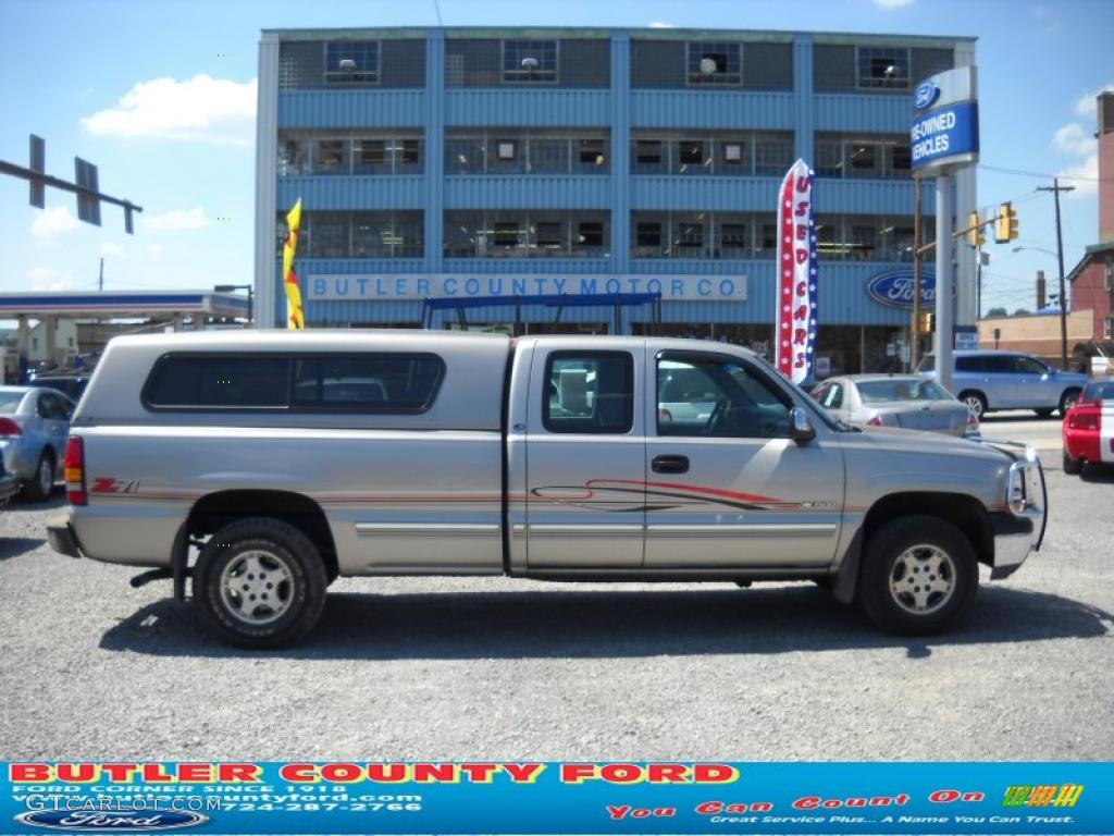 2000 Silverado 1500 LS Extended Cab 4x4 - Light Pewter Metallic / Graphite photo #1