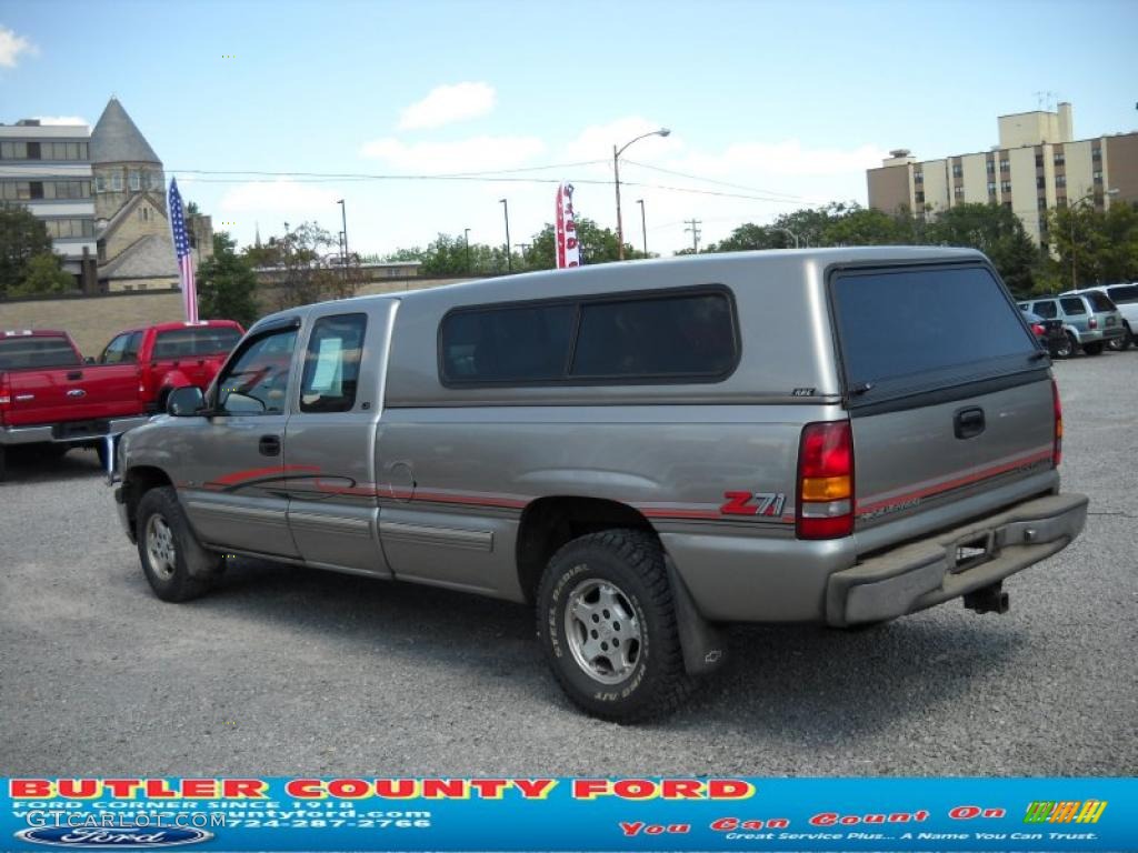 2000 Silverado 1500 LS Extended Cab 4x4 - Light Pewter Metallic / Graphite photo #4