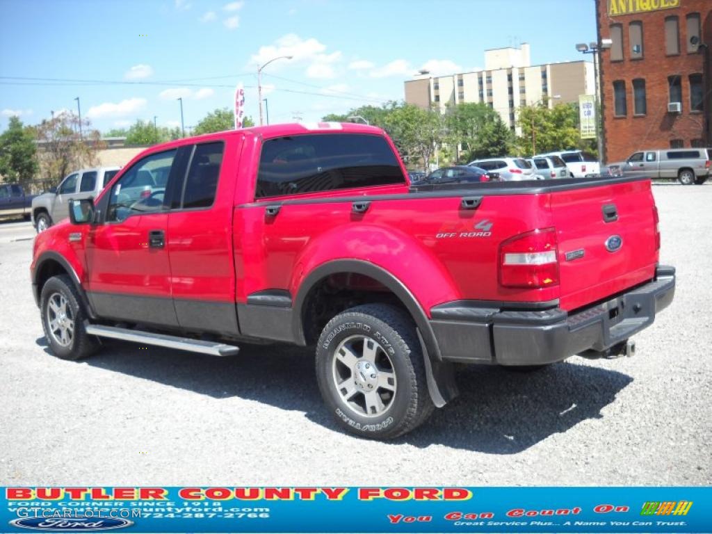 2004 F150 FX4 SuperCab 4x4 - Bright Red / Dark Flint photo #4