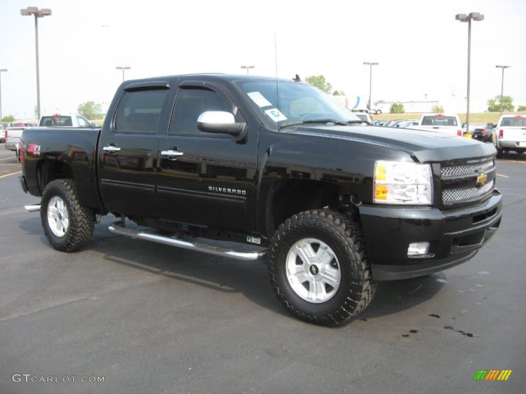 2010 Silverado 1500 LT Crew Cab 4x4 - Black / Light Titanium/Ebony photo #3