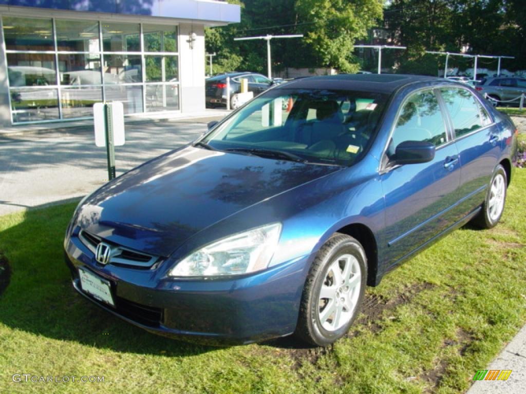 2005 Accord EX-L V6 Sedan - Eternal Blue Pearl / Gray photo #2