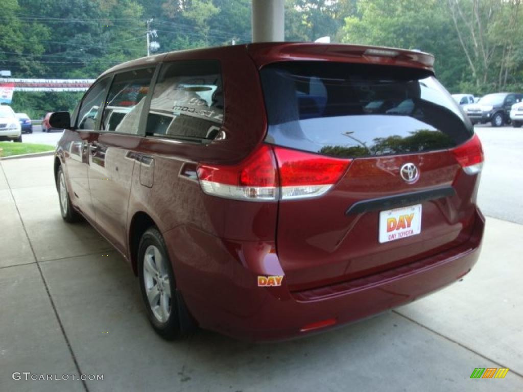 2011 Sienna  - Salsa Red Pearl / Light Gray photo #4