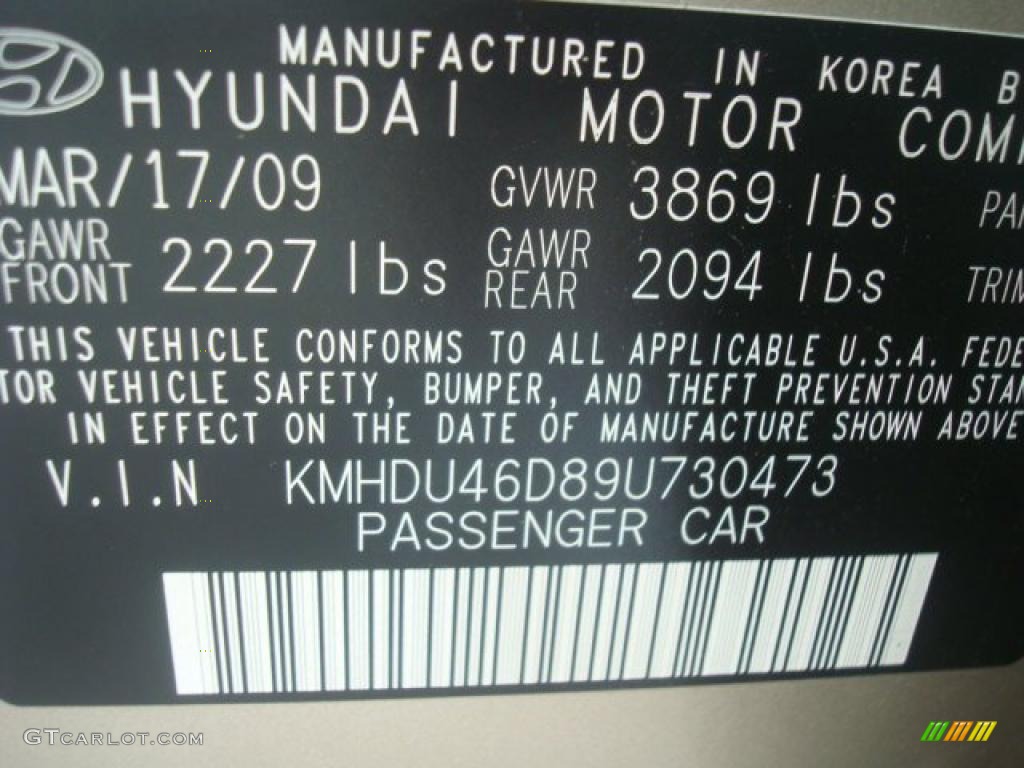2009 Elantra GLS Sedan - Laguna Sand / Beige photo #20