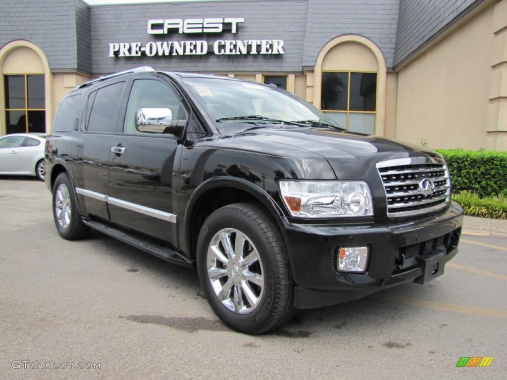 2008 QX 56 - Liquid Onyx Black / Wheat photo #1