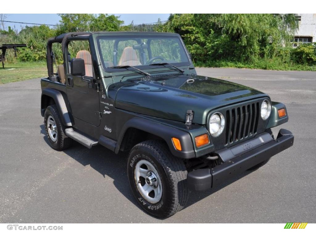 1997 Wrangler Sport 4x4 - Moss Green Pearl / Tan photo #3