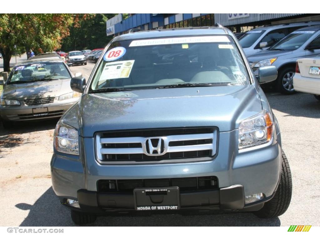 2008 Pilot EX-L 4WD - Steel Blue Metallic / Gray photo #2