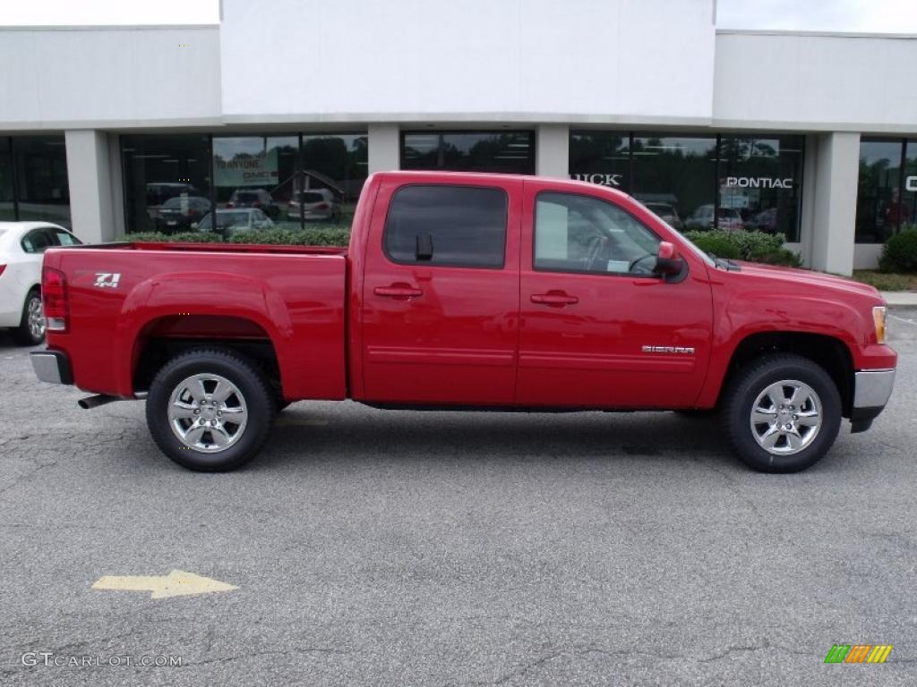 2010 Sierra 1500 SLT Crew Cab 4x4 - Fire Red / Very Dark Cashmere/Light Cashmere photo #1