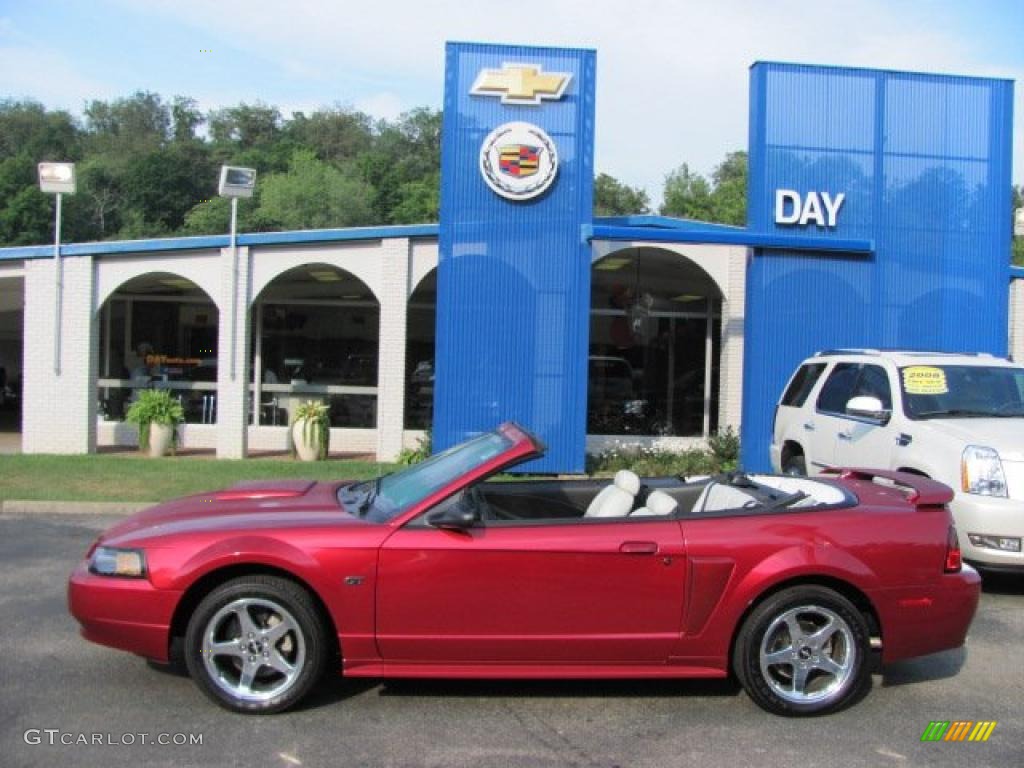 2003 Mustang GT Convertible - Redfire Metallic / Ivory White photo #2