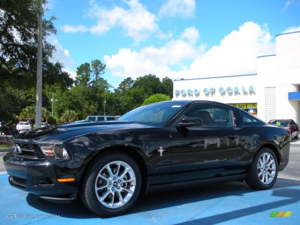 2011 Mustang V6 Premium Coupe - Ebony Black / Saddle photo #1