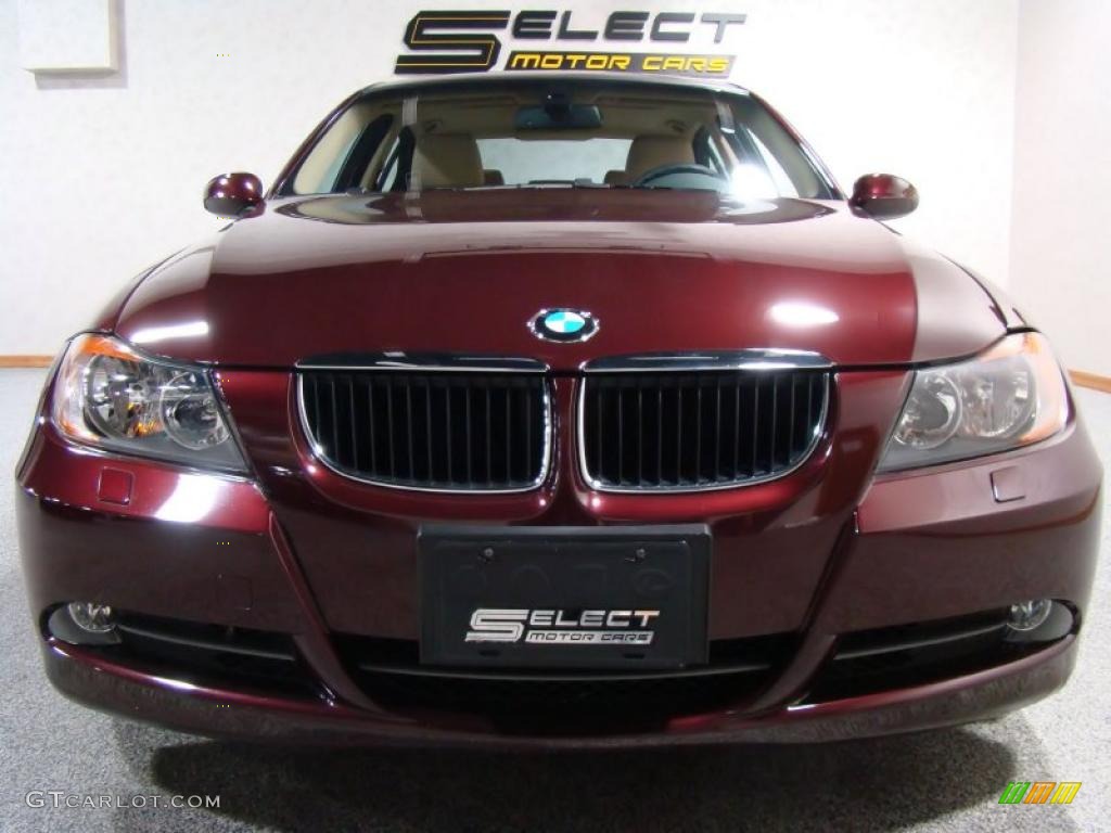 2008 3 Series 328xi Sedan - Barbera Red Metallic / Beige photo #2