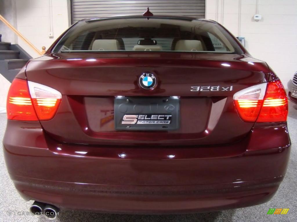 2008 3 Series 328xi Sedan - Barbera Red Metallic / Beige photo #5