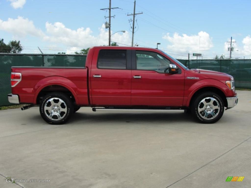 2010 F150 Lariat SuperCrew - Red Candy Metallic / Black photo #2