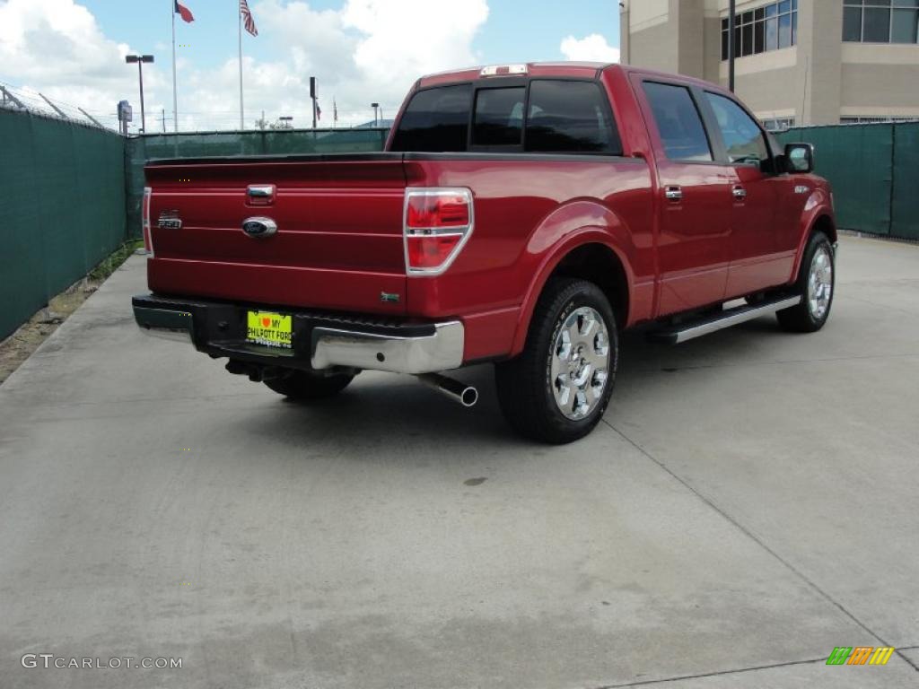 2010 F150 Lariat SuperCrew - Red Candy Metallic / Black photo #3