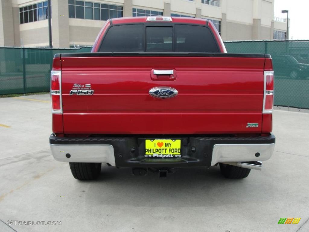 2010 F150 Lariat SuperCrew - Red Candy Metallic / Black photo #4