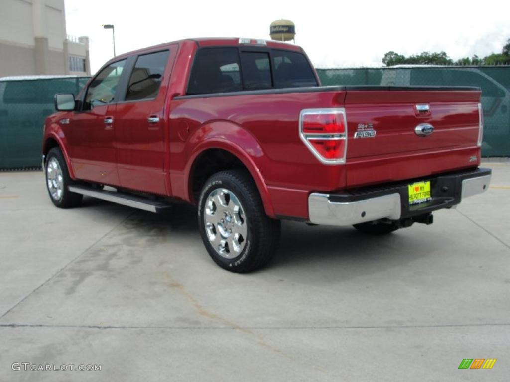 2010 F150 Lariat SuperCrew - Red Candy Metallic / Black photo #5