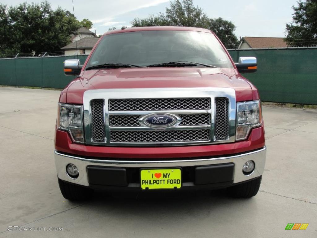 2010 F150 Lariat SuperCrew - Red Candy Metallic / Black photo #8