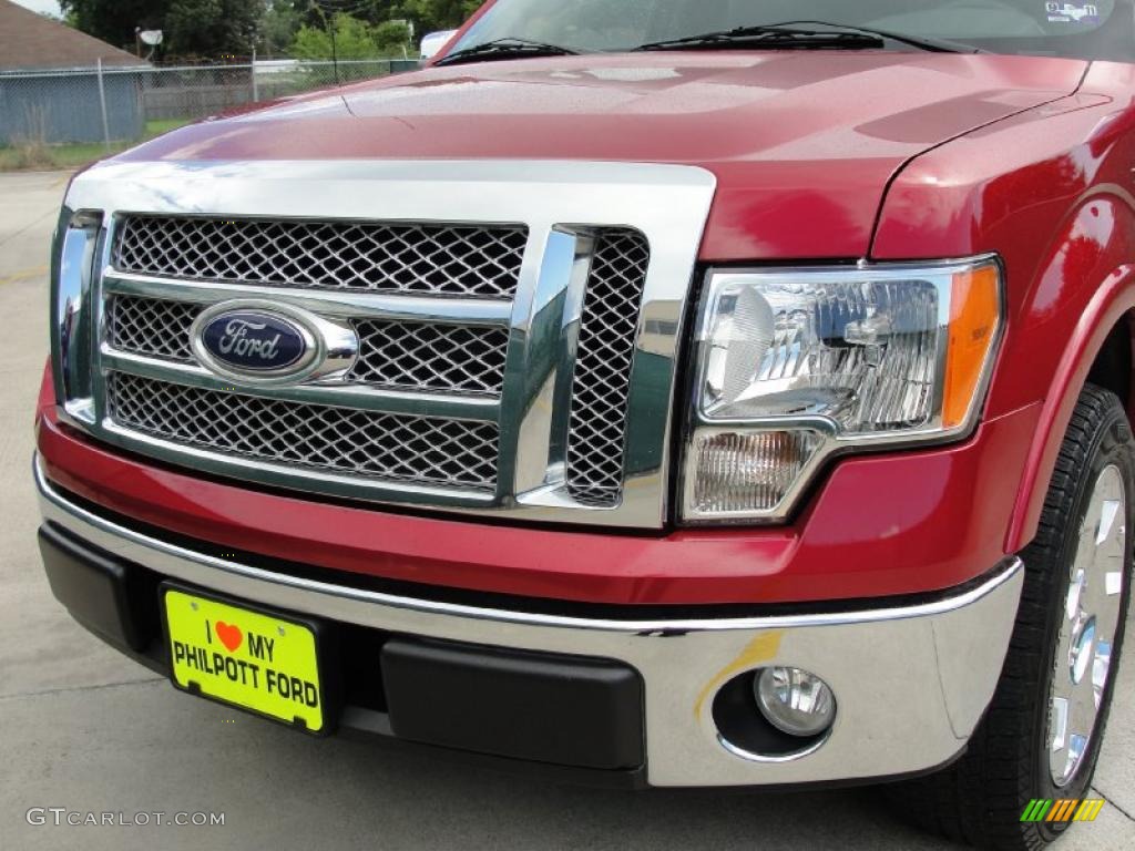 2010 F150 Lariat SuperCrew - Red Candy Metallic / Black photo #12