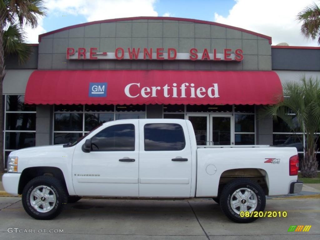 2007 Silverado 1500 LT Z71 Crew Cab 4x4 - Summit White / Light Cashmere/Ebony Black photo #1