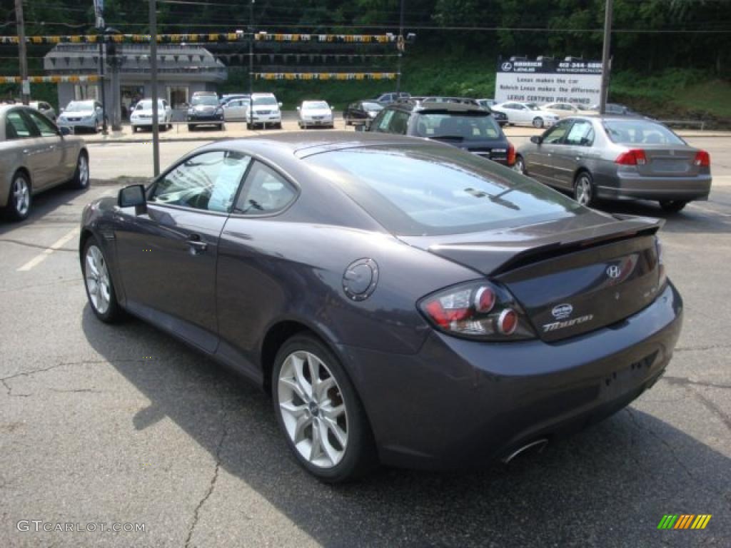 2008 Tiburon GT - Carbon Gray / GT Black Leather/Black Sport Grip photo #2