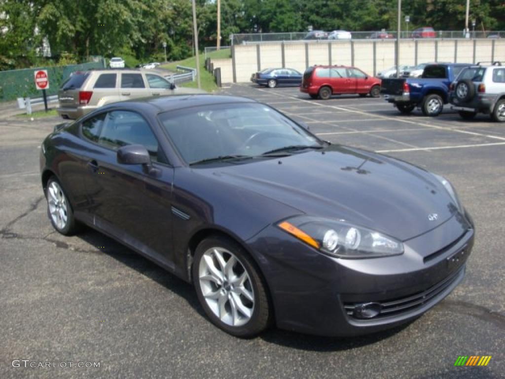 2008 Tiburon GT - Carbon Gray / GT Black Leather/Black Sport Grip photo #5