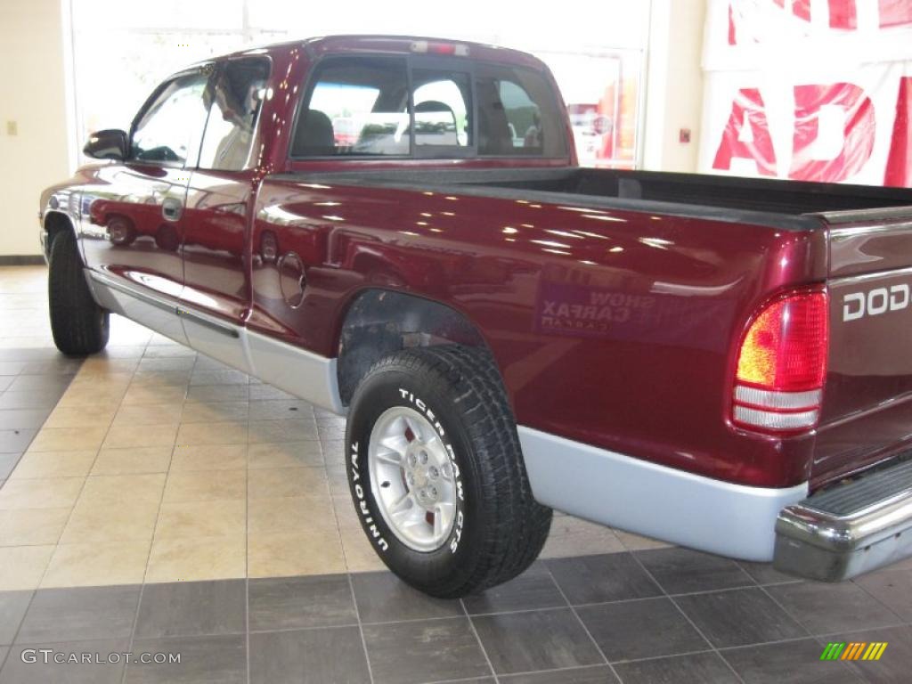 2000 Dakota SLT Extended Cab - Dark Garnet Red Pearl Coat / Agate photo #10