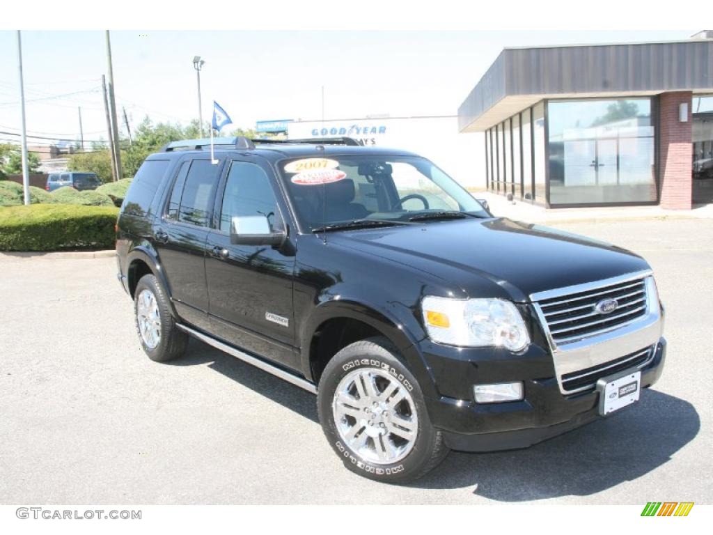 2007 Explorer Limited 4x4 - Black / Black photo #4