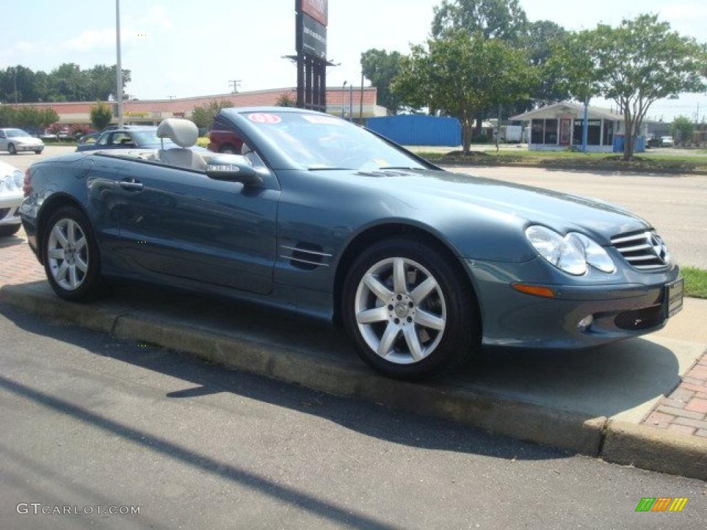 2003 SL 500 Roadster - Aegean Blue Metallic / Ash photo #8