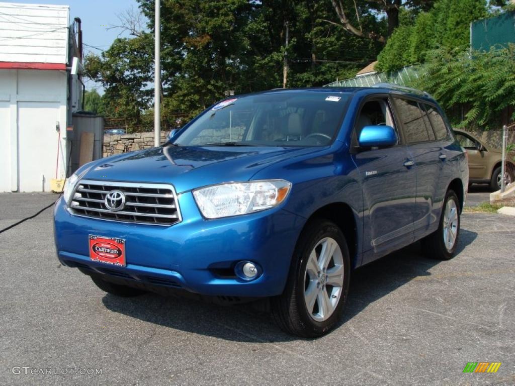 2008 Highlander Limited 4WD - Blue Streak Metallic / Ash Gray photo #4