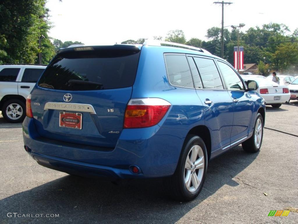 2008 Highlander Limited 4WD - Blue Streak Metallic / Ash Gray photo #8