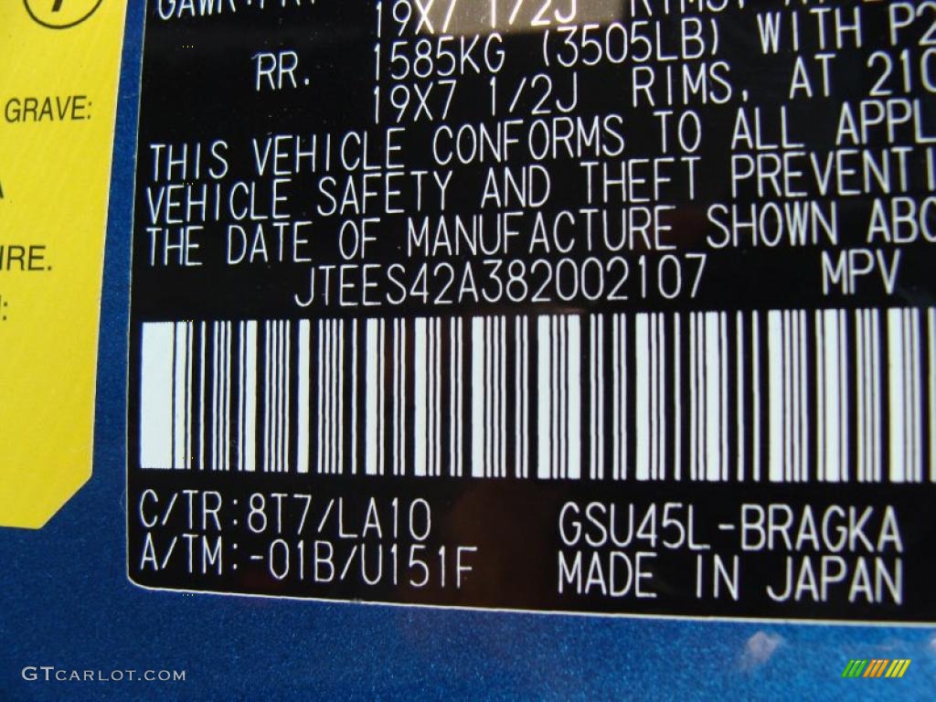 2008 Highlander Limited 4WD - Blue Streak Metallic / Ash Gray photo #34