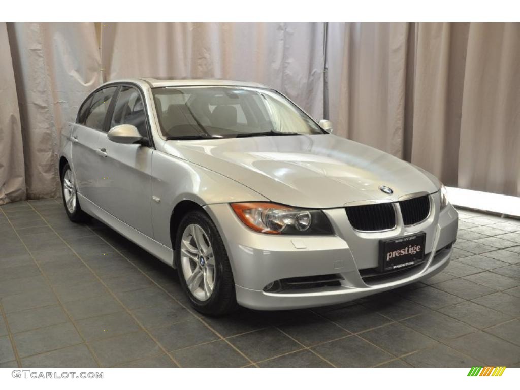 2008 3 Series 328xi Sedan - Titanium Silver Metallic / Black photo #7