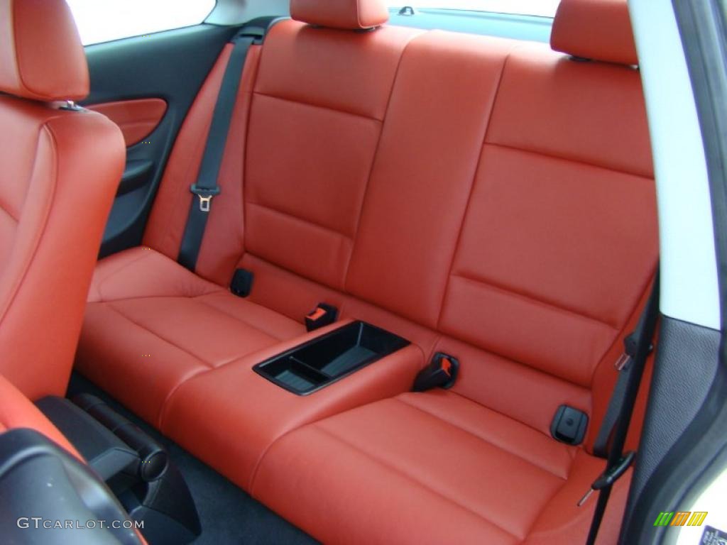 2009 1 Series 128i Coupe - Alpine White / Coral Red Boston Leather photo #14