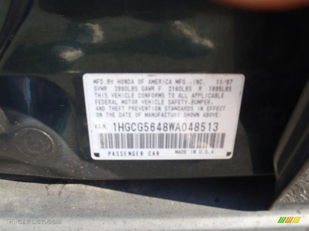 1998 Accord LX Sedan - Dark Emerald Pearl / Quartz photo #21