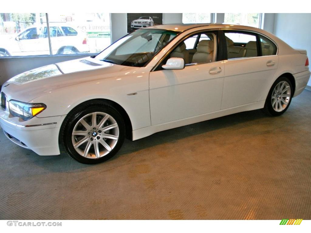 2003 7 Series 745Li Sedan - Alpine White / Dark Beige/Beige III photo #7