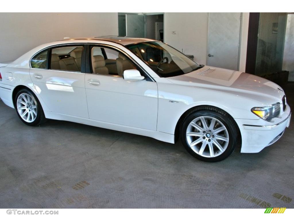 2003 7 Series 745Li Sedan - Alpine White / Dark Beige/Beige III photo #8