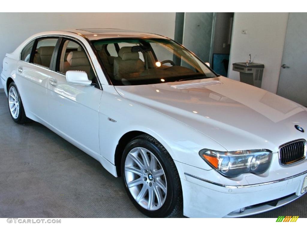 2003 7 Series 745Li Sedan - Alpine White / Dark Beige/Beige III photo #10