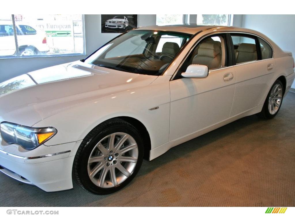 2003 7 Series 745Li Sedan - Alpine White / Dark Beige/Beige III photo #12