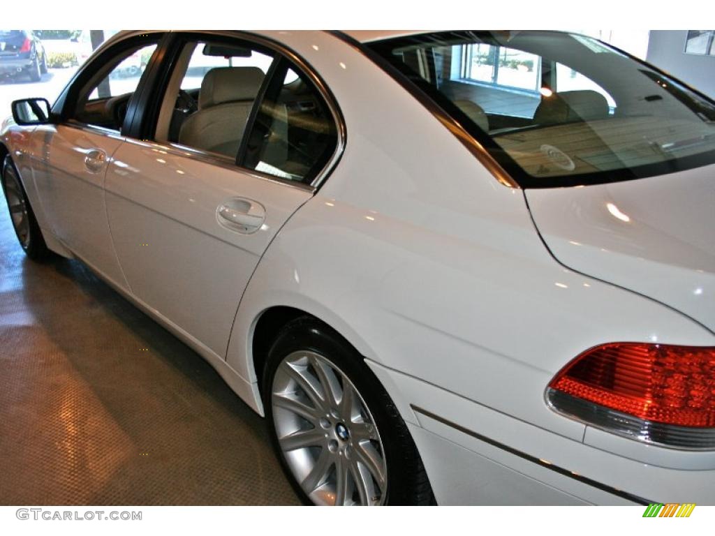 2003 7 Series 745Li Sedan - Alpine White / Dark Beige/Beige III photo #17