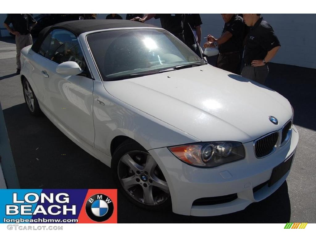 2008 1 Series 135i Convertible - Alpine White / Taupe photo #1