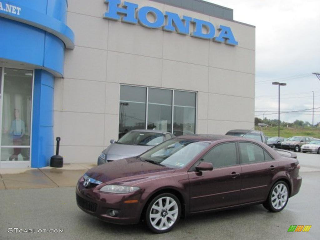 2006 MAZDA6 s Grand Touring Sedan - Dark Cherry Metallic / Beige photo #1