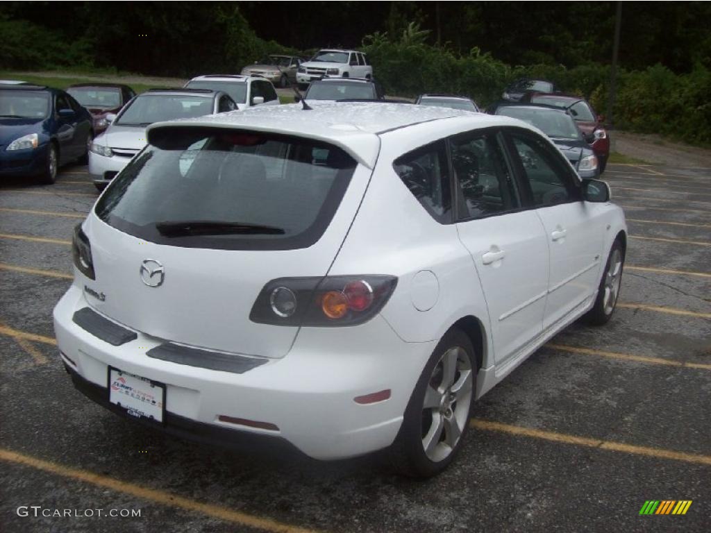 2005 MAZDA3 s Hatchback - Rally White / Black/Blue photo #21