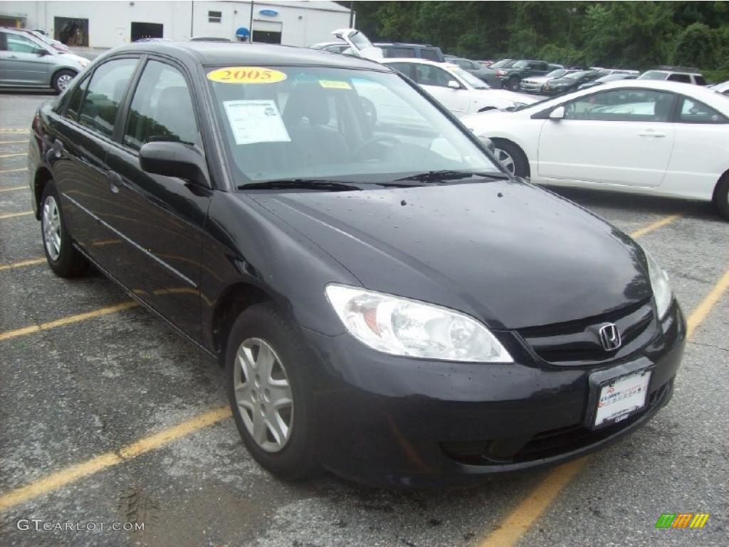 2005 Civic Value Package Sedan - Nighthawk Black Pearl / Gray photo #1