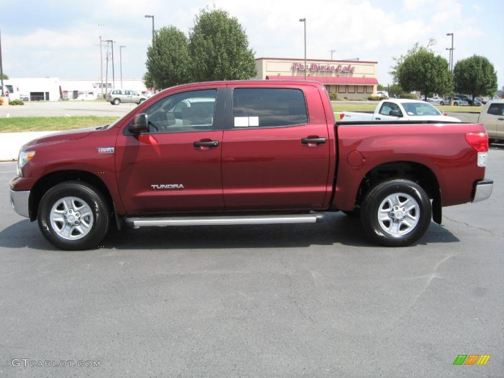 2010 Tundra CrewMax 4x4 - Salsa Red Pearl / Sand Beige photo #4