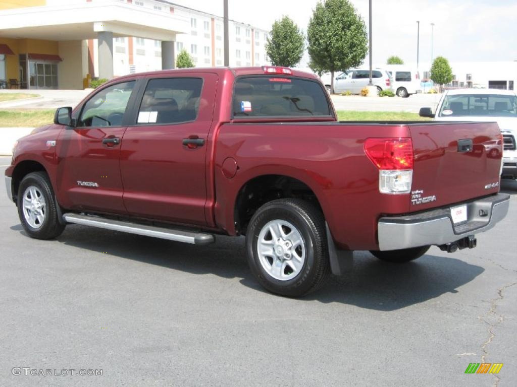 2010 Tundra CrewMax 4x4 - Salsa Red Pearl / Sand Beige photo #5