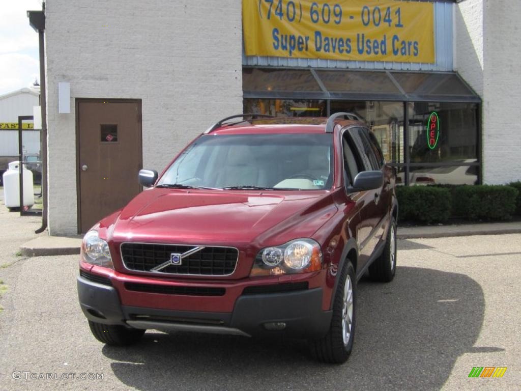 2004 XC90 T6 AWD - Ruby Red Metallic / Taupe/Light Taupe photo #12